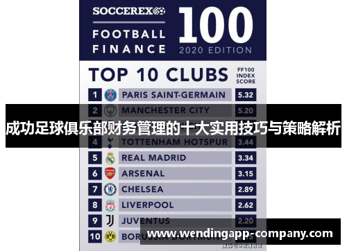 成功足球俱乐部财务管理的十大实用技巧与策略解析